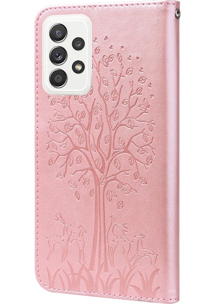 Geyik Ağacı Deseni Pu Deri Cüzdan Stand Samsung Galaxy A33 5g Için Telefon Koruyucu Kılıf Kapağı (Yurt Dışından) modelleri