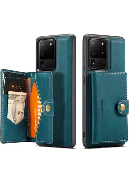 Samsung Galaxy S20 Ultra 4G/S20 Ultra 5g Söndürülebilir Telefon Kapağı Cüzdan Kickstand Manyetik Deri Kaplamalı Tpu Kılıfı (Yurt Dışından)