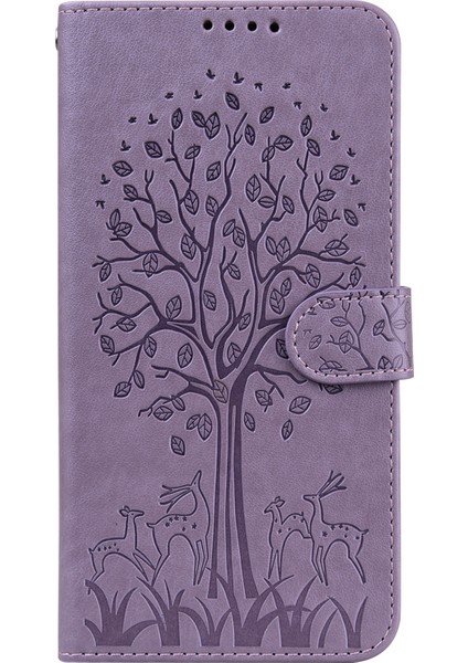 Geyik Ağacı Deseni Pu Deri Cüzdan Stand Samsung Galaxy A33 5g Için Telefon Koruyucu Kılıf Kapağı (Yurt Dışından)