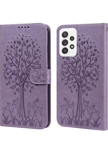 Geyik Ağacı Deseni Pu Deri Cüzdan Stand Samsung Galaxy A33 5g Için Telefon Koruyucu Kılıf Kapağı (Yurt Dışından) fiyatları