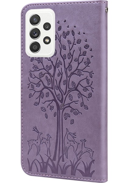 Geyik Ağacı Deseni Pu Deri Cüzdan Stand Samsung Galaxy A33 5g Için Telefon Koruyucu Kılıf Kapağı (Yurt Dışından) modelleri