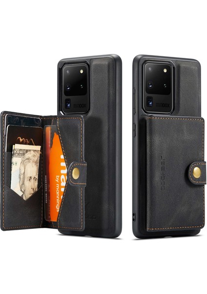 Samsung Galaxy S20 Ultra 4G/S20 Ultra 5g Söndürülebilir Telefon Kapağı Cüzdan Kickstand Manyetik Deri Kaplamalı Tpu Kılıfı (Yurt Dışından)