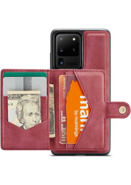 Samsung Galaxy S20 Ultra 4G/S20 Ultra 5g Söndürülebilir Telefon Kapağı Cüzdan Kickstand Manyetik Deri Kaplamalı Tpu Kılıfı (Yurt Dışından) fırsatları