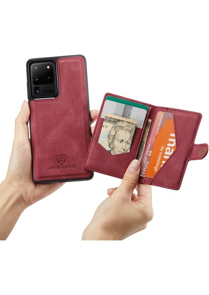Samsung Galaxy S20 Ultra 4G/S20 Ultra 5g Söndürülebilir Telefon Kapağı Cüzdan Kickstand Manyetik Deri Kaplamalı Tpu Kılıfı (Yurt Dışından) indirimleri
