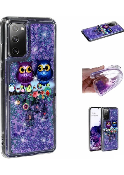 Samsung Galaxy S20 Fe 4G/5G/S20 LITE/S20 Fe 2022 Glitter Powder ve Desenli Tpu Kılıfı Için (Yurt Dışından)