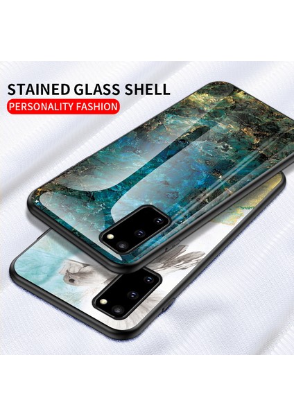 Samsung Galaxy S20 4G/S20 5g Için Mermer Tahıl Deseni Temperli Cam Pc + Tpu Telefon Kılıfı (Yurt Dışından) modelleri