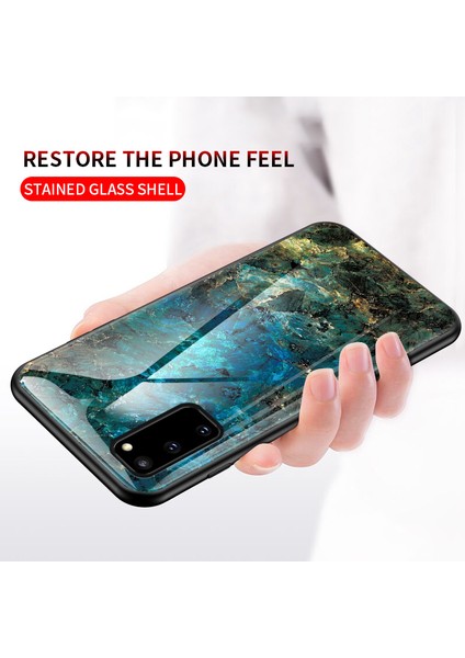 Samsung Galaxy S20 4G/S20 5g Için Mermer Tahıl Deseni Temperli Cam Pc + Tpu Telefon Kılıfı (Yurt Dışından) fırsatları