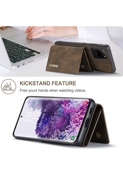 Dg.ming M1 Serisi Manyetik Çıkarılabilir 2'si Deri Kaplamalı Tpu + Pc Hibrit Kapak Kabuğu Samsung Galaxy S20 Ultra Için Cüzdan Kickstand (Yurt Dışından) fiyatları