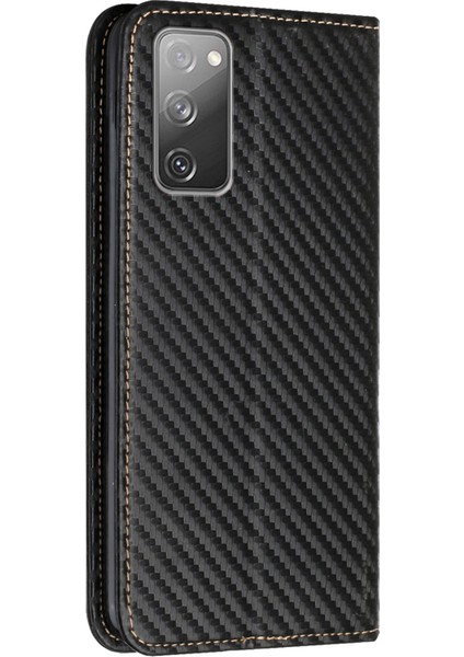 Cüzdan Tasarım Karbon Fiber Doku Stand Samsung Galaxy S20 Fe 2022/S20 Fe 4G/5G/S20 Lite (Yurt Dışından)