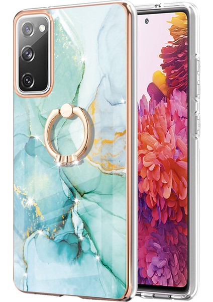 Aşınma Dirençli Iml Imd Mermer Desen Esnek Tpu Kapak Elektraptaşlama Telefon Kılıfı Samsung Galaxy S20 FE/S20 Fe 5G/S20 LITE/S20 Fe 2022 (Yurt Dışından)