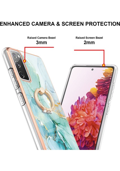 Aşınma Dirençli Iml Imd Mermer Desen Esnek Tpu Kapak Elektraptaşlama Telefon Kılıfı Samsung Galaxy S20 FE/S20 Fe 5G/S20 LITE/S20 Fe 2022 (Yurt Dışından)