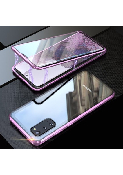Samsung Galaxy S20 4g / 5g Manyetik Kasa Için Temiz Çift Taraflı Temperli Cam Metal Tampon Çerçevesi Tam Koruyucu Telefon Kapağı (Yurt Dışından)