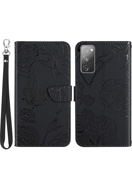 Samsung Galaxy S20 Fe 2022/S20 FE/S20 Fan EDITION/S20 Fe 5G/S20 Fan Edition 5g Kelebek Çiçek Baskılı Cüzdan Pu Deri Kılıf Kılıfı (Yurt Dışından)