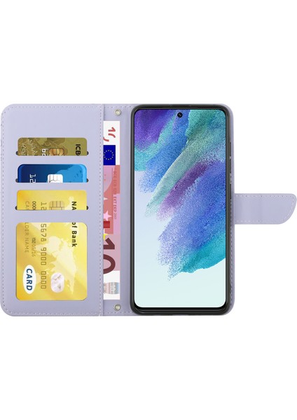 Samsung Galaxy S20 Fe 2022/S20 LITE/S20 Fe 5G/4G/S20 Fe 2022 Cilt Touch Duygu Stand Pu Deri Telefon Kapağı, Desen Baskı Tasarım Telefon Kabuğu Omuz Kayışı ile (Yurt Dışından)