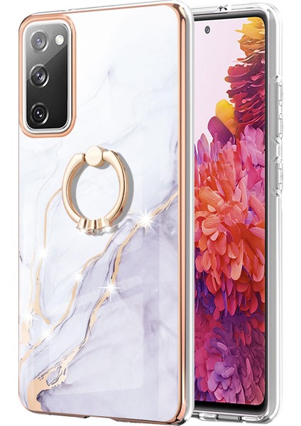 Aşınma Dirençli Iml Imd Mermer Desen Esnek Tpu Kapak Elektraptaşlama Telefon Kılıfı Samsung Galaxy S20 FE/S20 Fe 5G/S20 LITE/S20 Fe 2022 (Yurt Dışından)