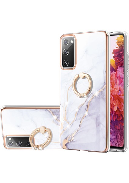 Aşınma Dirençli Iml Imd Mermer Desen Esnek Tpu Kapak Elektraptaşlama Telefon Kılıfı Samsung Galaxy S20 FE/S20 Fe 5G/S20 LITE/S20 Fe 2022 (Yurt Dışından)
