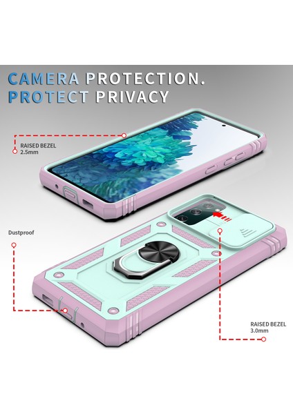 Kamera Kaydırıcı Tasarımı 3-1 Arada Tpu + Pc + Samsung Galaxy S20 Fe 2022/S20 Fe 4G/S20 Fe 5G/S20 Lite Için Metal Telefon Kapak Kılıfı (Yurt Dışından)