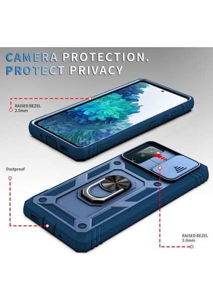 Kamera Kaydırıcı Tasarımı 3-1 Arada Tpu + Pc + Samsung Galaxy S20 Fe 2022/S20 Fe 4G/S20 Fe 5G/S20 Lite Için Metal Telefon Kapak Kılıfı (Yurt Dışından)