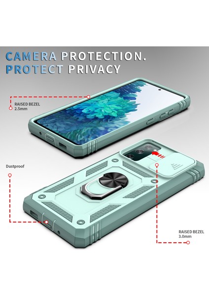 Kamera Kaydırıcı Tasarımı 3-1 Arada Tpu + Pc + Samsung Galaxy S20 Fe 2022/S20 Fe 4G/S20 Fe 5G/S20 Lite Için Metal Telefon Kapak Kılıfı (Yurt Dışından)