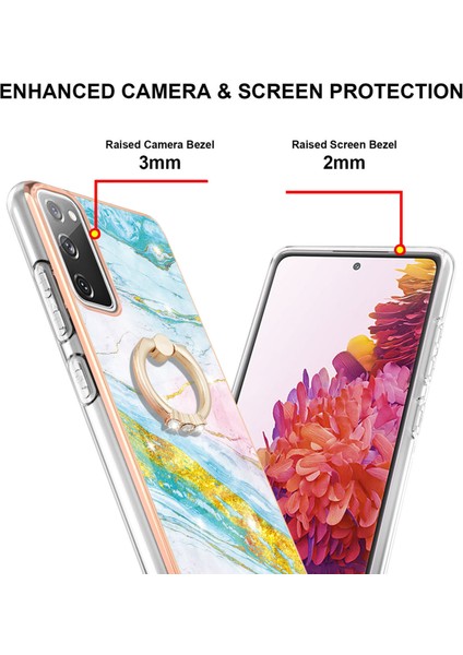 Aşınma Dirençli Iml Imd Mermer Desen Esnek Tpu Kapak Elektraptaşlama Telefon Kılıfı Samsung Galaxy S20 FE/S20 Fe 5G/S20 LITE/S20 Fe 2022 (Yurt Dışından)