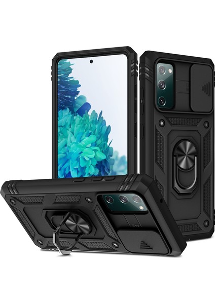 Kamera Kaydırıcı Tasarımı 3-1 Arada Tpu + Pc + Samsung Galaxy S20 Fe 2022/S20 Fe 4G/S20 Fe 5G/S20 Lite Için Metal Telefon Kapak Kılıfı (Yurt Dışından)