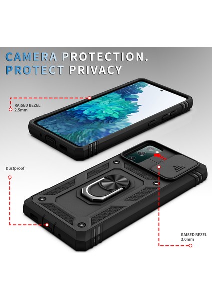 Kamera Kaydırıcı Tasarımı 3-1 Arada Tpu + Pc + Samsung Galaxy S20 Fe 2022/S20 Fe 4G/S20 Fe 5G/S20 Lite Için Metal Telefon Kapak Kılıfı (Yurt Dışından)