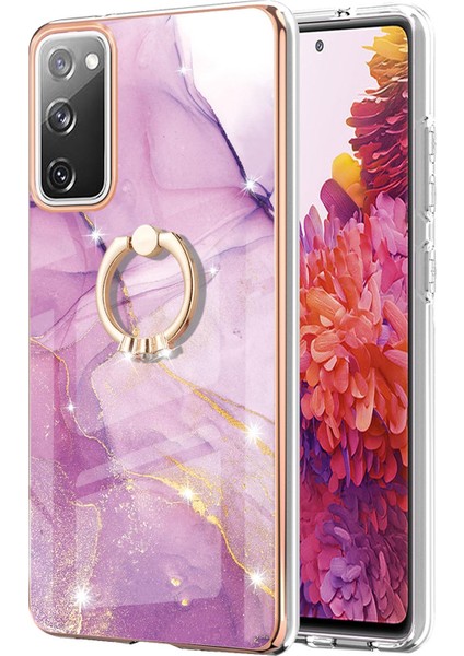 Aşınma Dirençli Iml Imd Mermer Desen Esnek Tpu Kapak Elektraptaşlama Telefon Kılıfı Samsung Galaxy S20 FE/S20 Fe 5G/S20 LITE/S20 Fe 2022 (Yurt Dışından)
