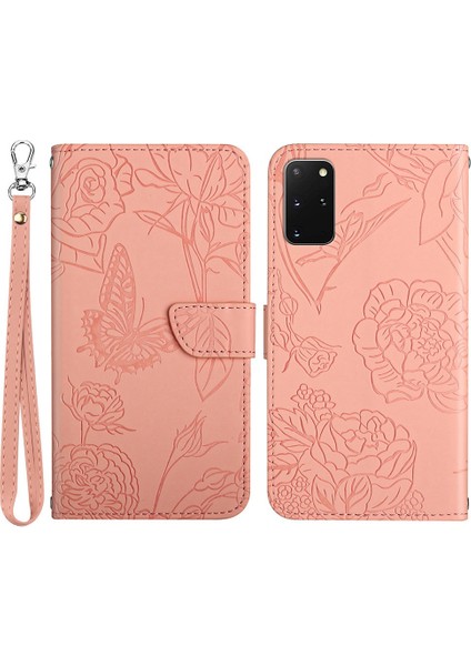 Samsung Galaxy S20 Plus 4g/5g Kelebek Çiçek Deseni Baskılı Katlanır Stand Kılıfı Cilt Touch Hissed Pu Deri Deri Cüzdan Stili Çizp (Yurt Dışından)