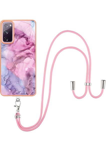 Samsung Galaxy S20 Fe / Fe 5g / Fe 2022 / S20 Lite Imd Case Yb Imd Serisi-18 Stil E Elektro-Örtme Mermer Desen 2.0mm Tpu Telefon Kapağı Kirkalı (Yurt Dışından)