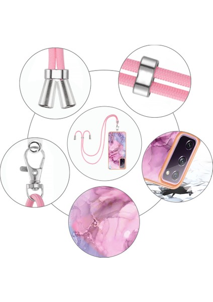 Samsung Galaxy S20 Fe / Fe 5g / Fe 2022 / S20 Lite Imd Case Yb Imd Serisi-18 Stil E Elektro-Örtme Mermer Desen 2.0mm Tpu Telefon Kapağı Kirkalı (Yurt Dışından)