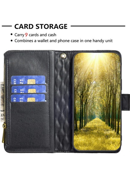 Samsung Galaxy Için Binfen Renk S20 Fe 4g / Fe 5g / S20 Lite / S20 Fe 2022 Bf Style-15 Fermuar Cep Stand Mat Pu Deri Cüzdan Kapağı (Yurt Dışından)
