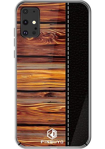 Pinwuyo Pin Dun Serisi Ahşap Tahıl Deseni Ekleme Samsung Galaxy S20 Için Koruyucu Pc Telefon Kılıfı Kabuğu (Yurt Dışından)