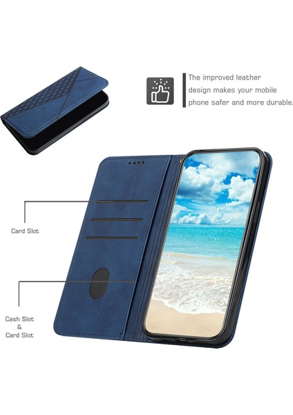 Rhombus Desen Cilt-Dokunuş Hissediyorum Manyetik Kapanma Samsung Galaxy S20 Fe 2022/S20 Fe 4G/S20 Fe 5G/S20 Lite Için (Yurt Dışından)
