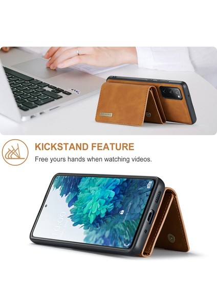 Dg.ming M1 Serisi Manyetik Üç Katlı Cüzdan + Samsung Galaxy S20 Fe 2022/S20 Fe 4G/S20 Fe 5G/S20 Lite Için Kickstand ile Deri Kaplamalı Hibrit Kapak Kabuğu (Yurt Dışından)
