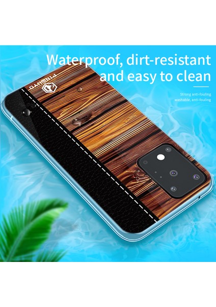 Pinwuyo Pin Dun Serisi Ahşap Tahıl Birleştirme Sabit Pc Telefon Geri Koruyucu Samsung Galaxy S20 Ultra (Yurt Dışından) fiyatları