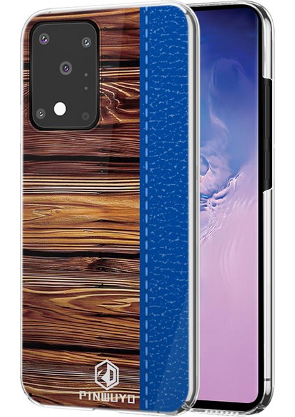 Pinwuyo Pin Dun Serisi Ahşap Tahıl Birleştirme Sabit Pc Telefon Geri Koruyucu Samsung Galaxy S20 Ultra (Yurt Dışından) modelleri