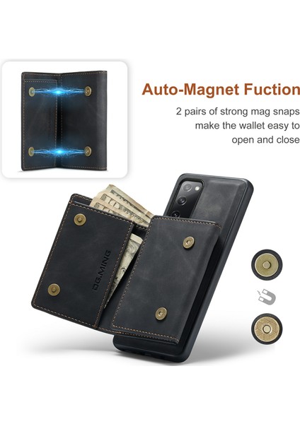 Dg.ming M1 Serisi Manyetik Üç Katlı Cüzdan + Samsung Galaxy S20 Fe 2022/S20 Fe 4G/S20 Fe 5G/S20 Lite Için Kickstand ile Deri Kaplamalı Hibrit Kapak Kabuğu (Yurt Dışından)