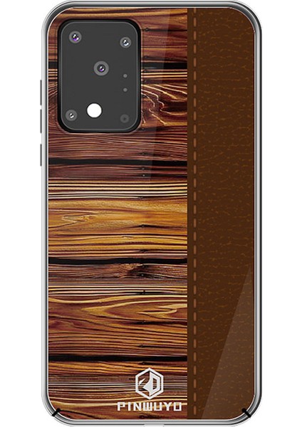 Pinwuyo Pin Dun Serisi Ahşap Tahıl Birleştirme Sabit Pc Telefon Geri Koruyucu Samsung Galaxy S20 Ultra (Yurt Dışından)