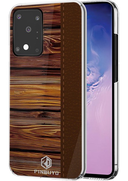 Pinwuyo Pin Dun Serisi Ahşap Tahıl Birleştirme Sabit Pc Telefon Geri Koruyucu Samsung Galaxy S20 Ultra (Yurt Dışından) modelleri