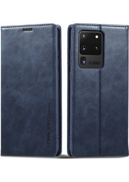Samsung Galaxy S20 Ultra Pu Deri Manyetik Otomatik Absorbed Flip Case Rfıd Engelleme Cüzdan Stand Telefon Kapağı (Yurt Dışından)