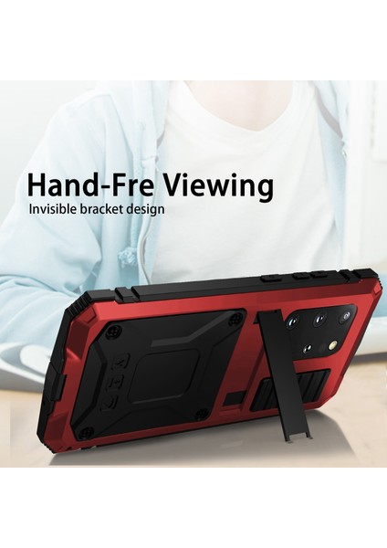 R-Samsung Galaxy S20 Için Sadece 4g / 5g Toz Geçirmez Sıçrama Geçirmez Damla Geçirmez Telefon Kılıfı Metal + Silikon + Pc Kickstand Özellik Kapağı Temperli Cam Film ile (Yurt Dışından) fiyatları