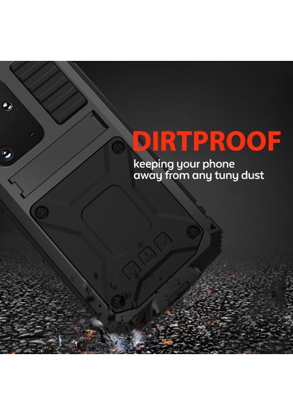 R-Samsung Galaxy S20 Için Sadece 4g / 5g Toz Geçirmez Sıçrama Geçirmez Damla Geçirmez Telefon Kılıfı Metal + Silikon + Pc Kickstand Özellik Kapağı Temperli Cam Film ile (Yurt Dışından) indirimleri