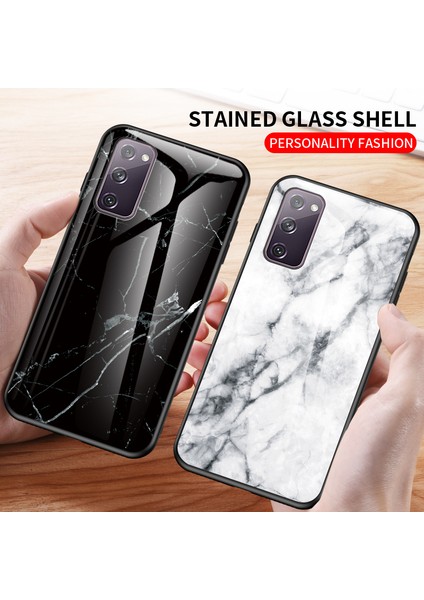Mermer Tahıl Deseni Temperli Cam Pc + Tpu Samsung Galaxy S20 Fe 5g/fan Edition 5G/S20 Fe/fan EDITION/S20 LITE/S20 Fe 2022 (Yurt Dışından)
