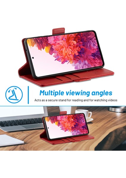 Lc.ımeeke Pu Deri Deri Çok Açılı Görüntüleme Samsung Galaxy S20 Fe 2022/S20 Fe 4G/S20 Fe 5G/S20 Lite Için Kart Tutucu ile Koruyucu Cüzdan Kılıfı (Yurt Dışından)