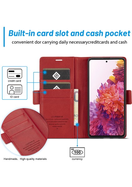 Lc.ımeeke Pu Deri Deri Çok Açılı Görüntüleme Samsung Galaxy S20 Fe 2022/S20 Fe 4G/S20 Fe 5G/S20 Lite Için Kart Tutucu ile Koruyucu Cüzdan Kılıfı (Yurt Dışından)