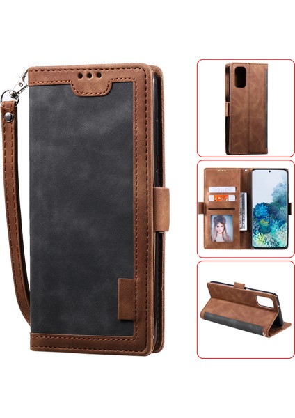 Samsung Galaxy S20 Plus Için Vintage Ekleme Stili Cüzdan Deri Telefon Kapağı (Yurt Dışından)