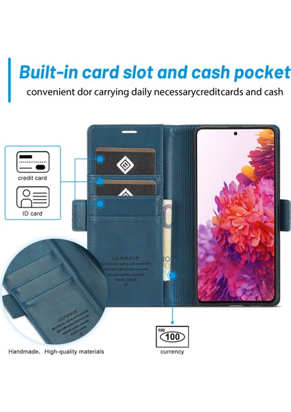 Lc.ımeeke Pu Deri Deri Çok Açılı Görüntüleme Samsung Galaxy S20 Fe 2022/S20 Fe 4G/S20 Fe 5G/S20 Lite Için Kart Tutucu ile Koruyucu Cüzdan Kılıfı (Yurt Dışından)