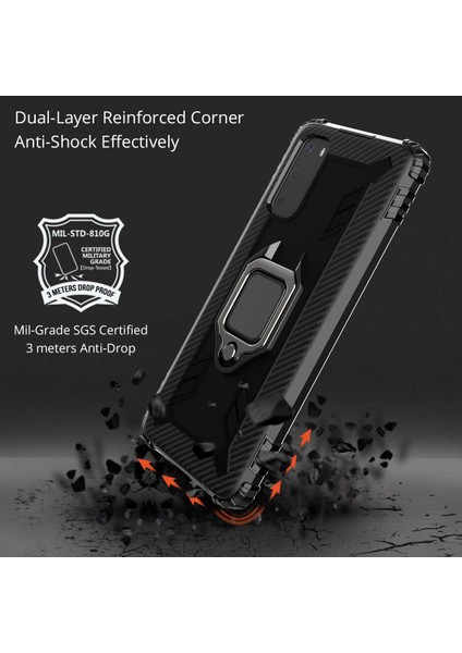 Samsung Galaxy S20 Ultra Için Parmak Yüzüğü Kickstand Tpu Arka Kabuk [yerleşik Manyetik Metal Sac] Kasa (Yurt Dışından) modelleri
