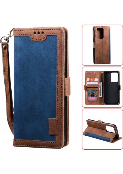 Samsung Galaxy S20 Ultra Için Vintage Ekleme Stili Cüzdan Stand Flip Deri Kılıf (Yurt Dışından)