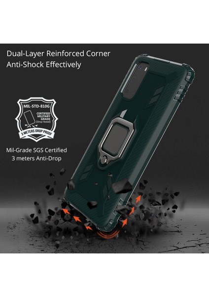 Samsung Galaxy S20 Ultra Için Parmak Yüzüğü Kickstand Tpu Arka Kabuk [yerleşik Manyetik Metal Sac] Kasa (Yurt Dışından) modelleri